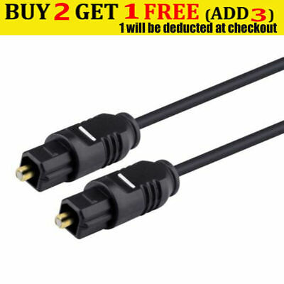 1m Digital Optical Audio TosLink Cable Molded-M/M OD2.2 For CD D/A Converters • 4.99£