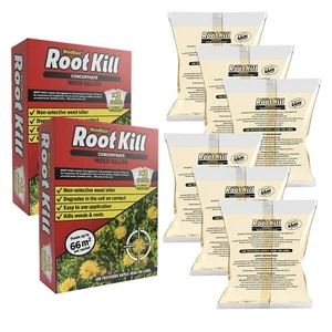 Concentrated Glyphosate Weedkiller Rootkill 6 x 100ml sachets 66sqm per sachet - Picture 1 of 5