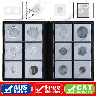 60 Pockets Coin Collection Holder Album for 2x2 inches Coin Cardboard Holder AU - image 1 of 4