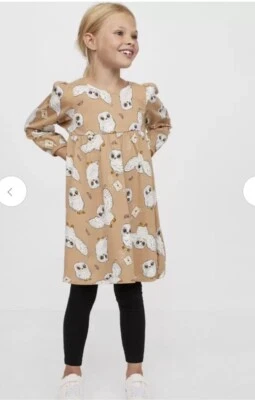 H&M x Harry Potter Dress Girls Sz 6x Hedwig Owl Cotton Jersey - Image 1 of 4