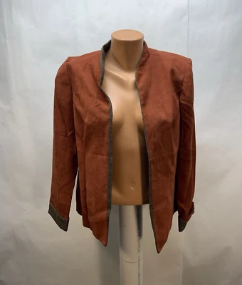 Perceptions New York womens 8 Open Front Blazer Jacket faux suede - Image 1 of 4