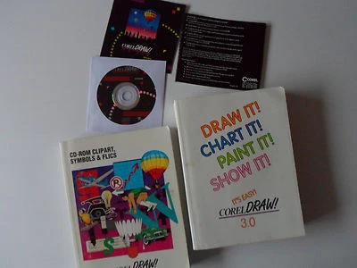 Vintage Corel Draw 3 User Manual, Clipart Manual, Software 32 Bit W95 W98 - Image 1 of 4