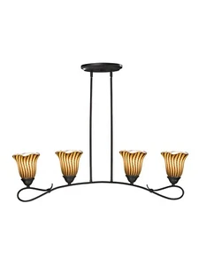 AH15014-Dale Tiffany Hand Blown Art Glass Island Fixture, 4-Light, Valley Glen - Picture 1 of 1