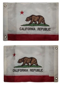 12x18 Embroidered California State Double Sided 2ply Nylon 12"x18" w/ Clips - Picture 1 of 11
