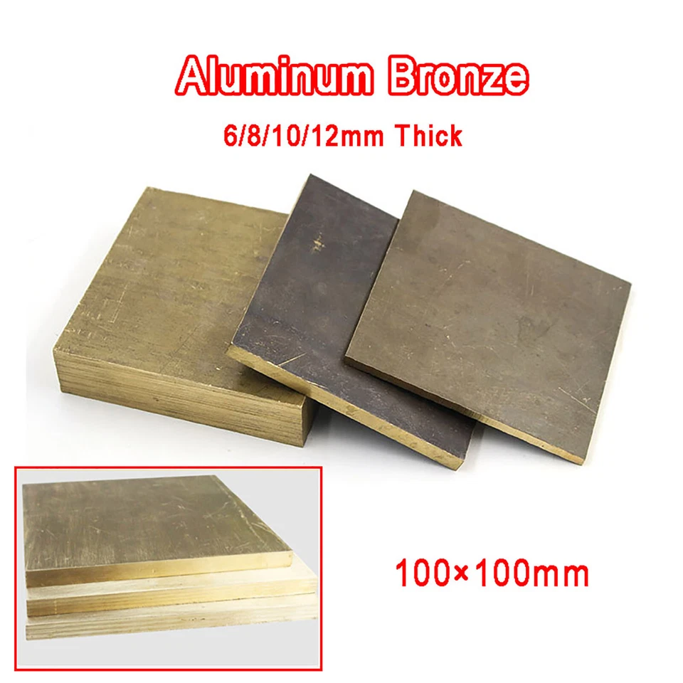 Aluminum Bronze Sheet Plate ZCuAl03Sn09 Metal Panel 6mm-40mm Thick, 100x100mm - image 1 of 3
