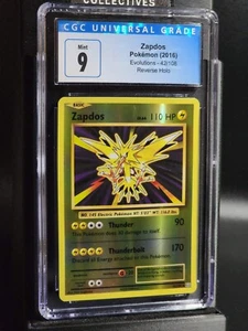 ZAPDOS Reverse Holo #42 Pokemon TCG 2016 Evolutions CGC 9 Mint - Picture 1 of 2