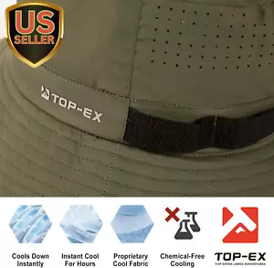 Oversized XL XXL Men'S UPF50 Packable Cooling Sun Hat Golf Bucket Bonnie Fish... - Picture 1 of 6