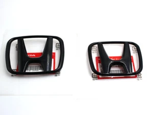 1 PAR H NEGRO BRILLANTE EMBLEMA INSIGNIA DELANTERA TRASERA PARA HONDA HRV 2019-2022 - Imagen 1 de 5