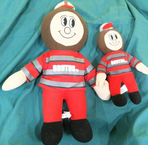 (2) Ohio State Buckeyes Brutus Buckeye 15" and 10"  Mascots Plush Figures Cover