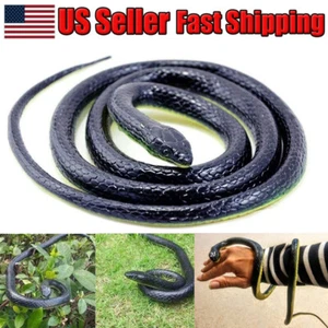 52" Mamba Realistic Rubber Fake Snake Toy For Garden Props and Halloween Joke US - Picture 1 of 12