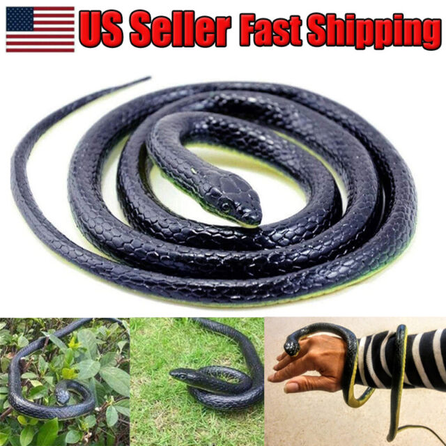 2 asst LARGE 24 IN RUBBER SNAKES realistic fake play snake TOY REPTILE NEW  gags