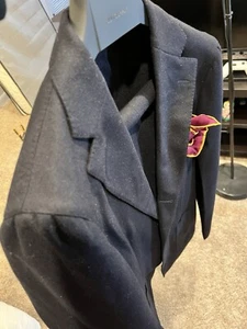 SUITSUPPLY Havana Patch Suit Men's Pure Wool Dark Navy US 40 Short - Picture 1 of 24