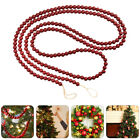Wood Bead Garland Rustic Country Holiday Wall Hanging Decoration-DH