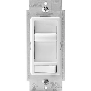 (12)-Leviton Decora Incandescent/LED/CFL White Slide Dimmer Switch R62-06674-P0W - Picture 1 of 1
