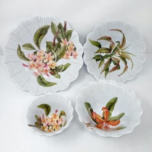 Melamine Floral Scalloped Nested Serving Bowls Set of 4 Cupcakes & Cashmere - Picture 1 of 6