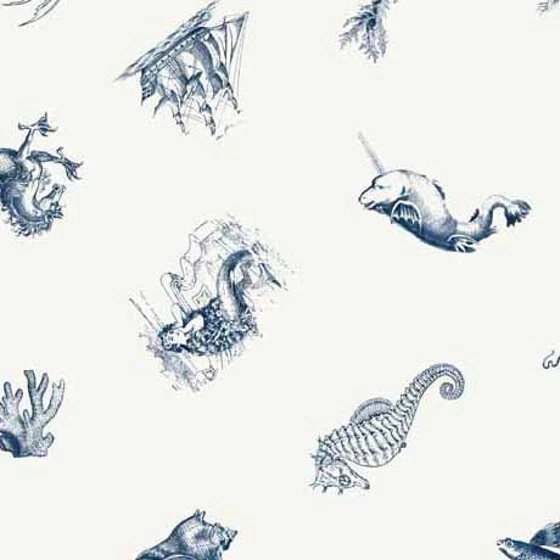 QT Telas Siren's Call de Dan Morris 29996 E Crudo Lanzamiento Náutico Algodón Foto 1 de 1