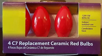 Light Keeper Pro Ceramic Red C7 Replacement Bulbs 120V 5W 60Hz AC - 4-Count - Image 1 of 2