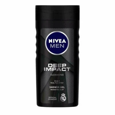 NIVEA MEN Hair, Face & Body Wash, Deep Impact Shower Gel, 250ml + Free Shipping - image 1 of 4