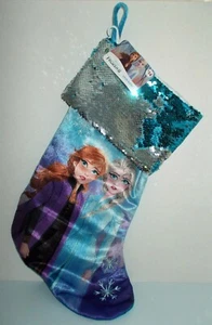 CHRISTMAS STOCKING Disney Frozen II Velveteen Sequined Embroidered 16 1/2" - Bild 1 von 5
