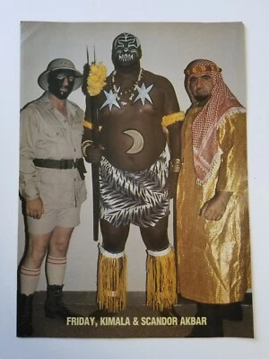 KAMALA 1984 Wrestling All Stars Magazine color PINUP Akbar RONNIE GARVIN WCCW  - Image 1 of 2