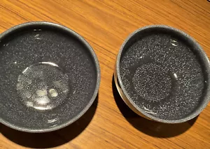 Nuevo conjunto de 2 cuencos de cereal azul esmaltado reactivo Williams Sonoma 6" Portugal - Imagen 1 de 3