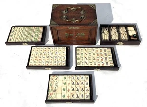 Vintage Mah Jong Mahjong Set with Carrying Case 148 tile - Picture 1 of 12