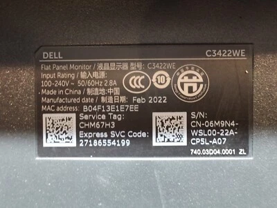 Dell C3422WE 34" QHD Monitor T-Con Board 6870C-0539A - Image 1 of 4