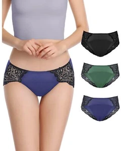 Period Underwear Menstrual Panties Postpartum Briefs Women Lace Hipster Mid R... - Picture 1 of 7