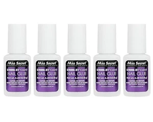 Mia Secret Strong-Jet Clear Nail Glue Brush-On Glue 8g - ( Pack of 5 ) - Picture 1 of 1