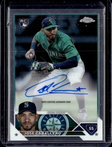 Actualización cromada Topps 2023 José Caballero Rookie Base Auto Mariners (57E) - Imagen 1 de 2