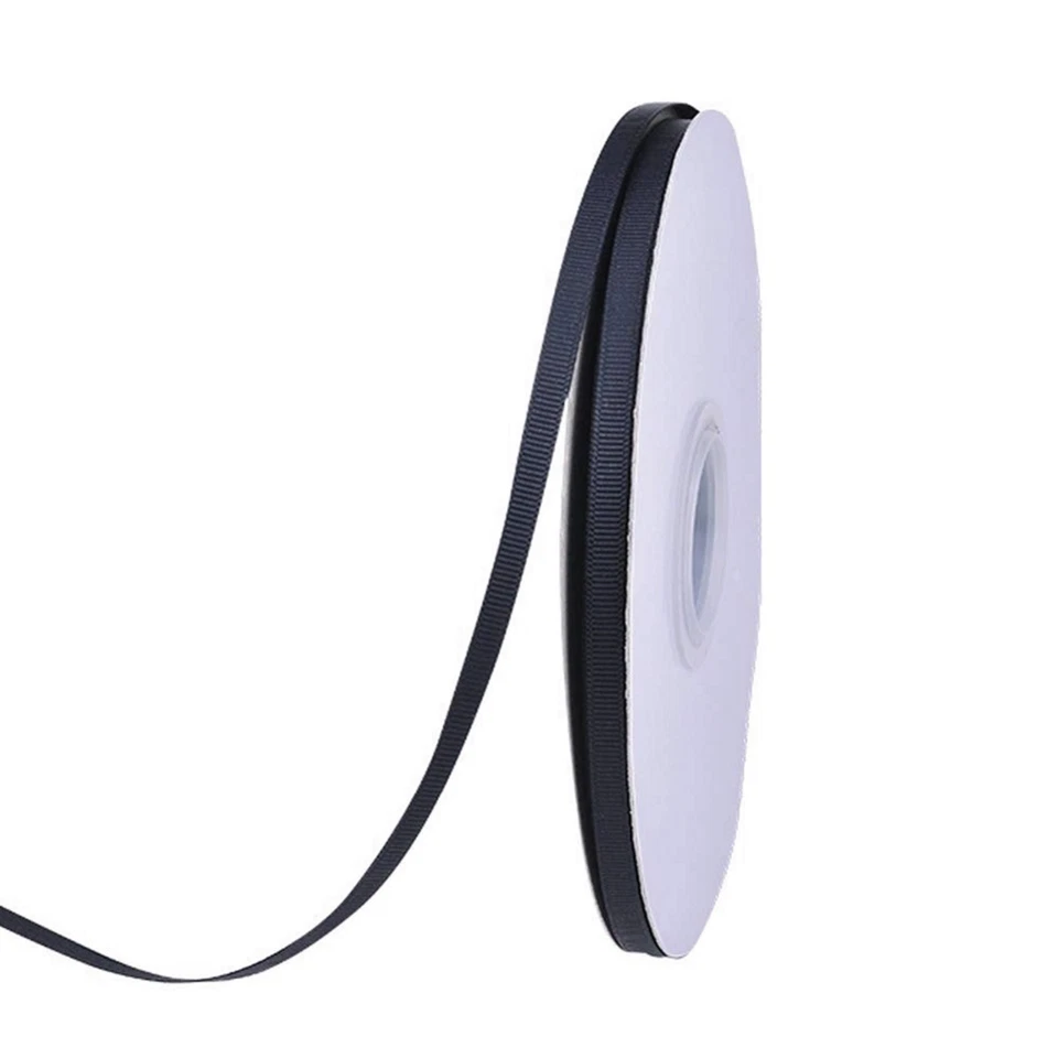 1/4" Wide Black Grosgrain Ribbon - 50 Yard Spool (00819) - Image 1 of 1