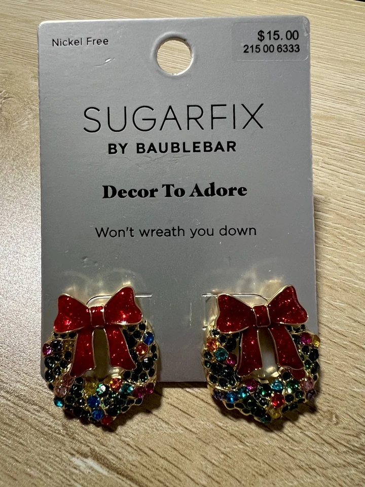 Nuevos Pendientes Sugarfix Baublebar Decoración Para Adorar Navidad Sin Níquel Foto 1 de 1