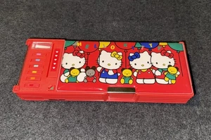 Vintage 1990 Sanrio Hello Kitty Multi-Function Pencil Case 32012-9 Taiwan Rare - Picture 1 of 8