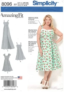 2016 Simplicity 8096 Damen Kleid Gr. FF 18W-24W Schnittmuster ungeschnitten - Bild 1 von 3