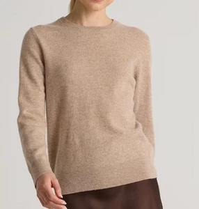 Quince Mongolian Cashmere Crewneck Women’s Sweater Medium Oatmeal NWT - Picture 1 of 3