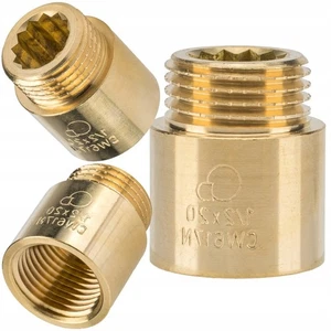 Verlängerung Messing 1/2" DN15 20mm IG/AG Gewindeverlängerung DIAMOND Polen - Bild 1 von 4