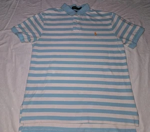 Polo Ralph Lauren Poloshirt blau weiß gestreift L - Bild 1 von 5