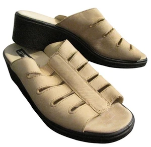 Romika 41 (10) Beige Brown Slip On Leather Comfort Sandals - Picture 1 of 5