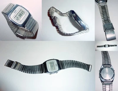 Винтажные кварцевые цифровые часы PHASAR с ЖК-дисплеем — нержавеющая сталь, японский механизм, РАБОТАЮТ - Изображение 1 из 4