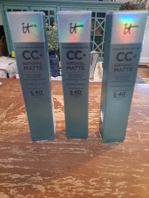 (LOT OF 3)IT Cosmetics CC+ Natural Matte Full Coverage Cream NEW! READ - Image 1 of 4