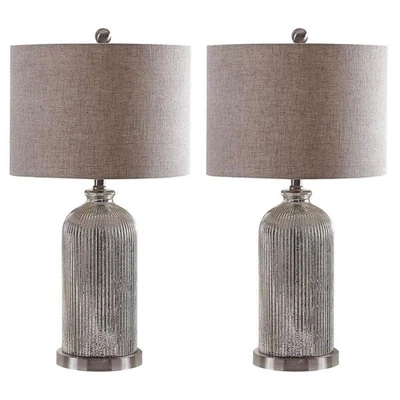 Lighting Collection Ashson Modern Contemporary Rustic Farmhouse Silver/ Ivory... - Image 1 of 4