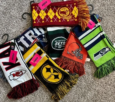 You Pick Your Team NFL Football Adult size Winter SCARF Tailgate Christmas Party - Image 1 of 4