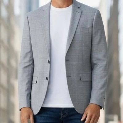 The Savile Row Company Mens Blazer Jacket London Grey Plaid Size 42R Classic - Image 1 of 4