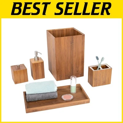 Kit organizador de baño de bambú ecológico Foto 1 de 4