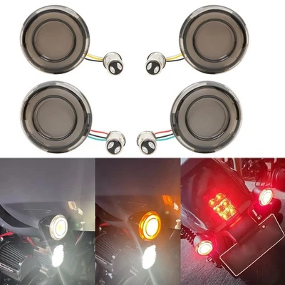 4 светодиодных передних задних указателя поворота 1157 для Harley Touring Road King Dyna - Изображение 1 из 4