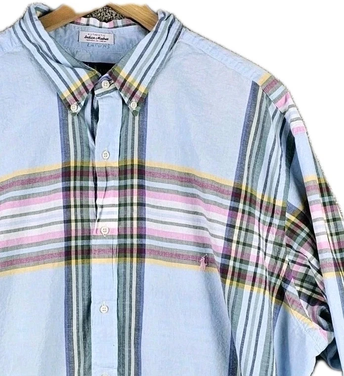 Ralph Lauren Indian Madras Button Down Oxford Plaid Pink Pony Shirt Mens 4XLT - Image 1 of 4