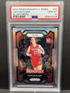 2024 Panini Prizm Monopoly WNBA Caitlin Clark Silver Prizm RC Rookie - PSA 10 - Picture 1 of 4