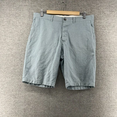 Pantalones Cortos Chinos Theory Hombre Talla 33 Verde Claro Algodón Mezcla Lino Informales Foto 1 de 4