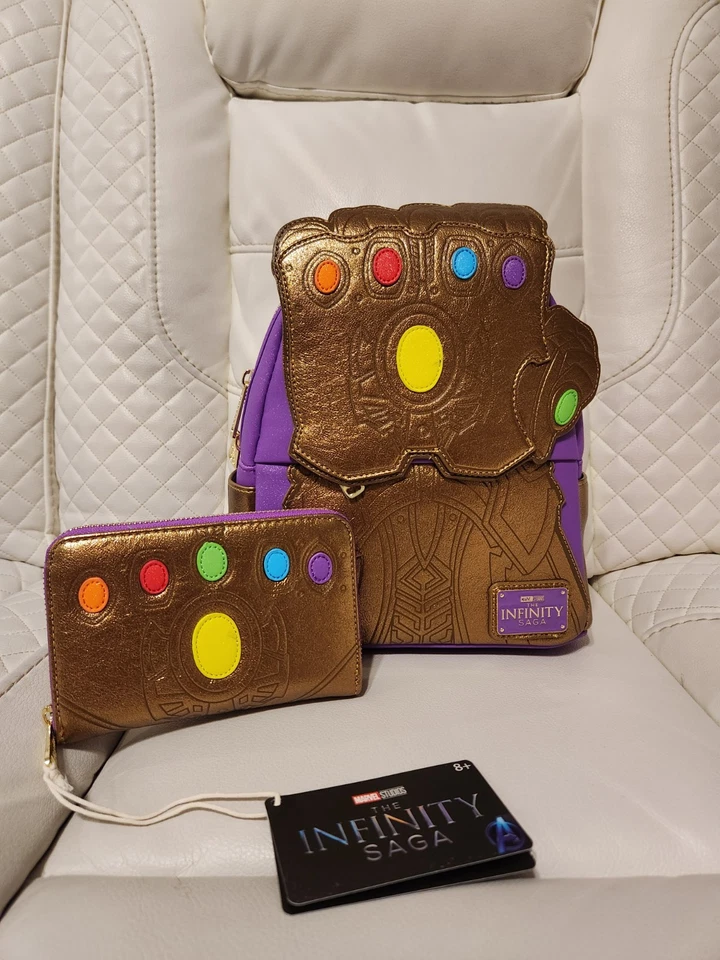 Officially Licensed Marvel Metallic Thanos Gauntlet Double Strap Shoulder Bag