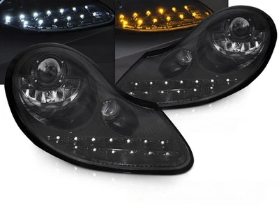 Faros halógenos negro brillante para Porsche 911 996/Boxster 1996-2004 especificaciones de la UE LP Foto 1 de 4